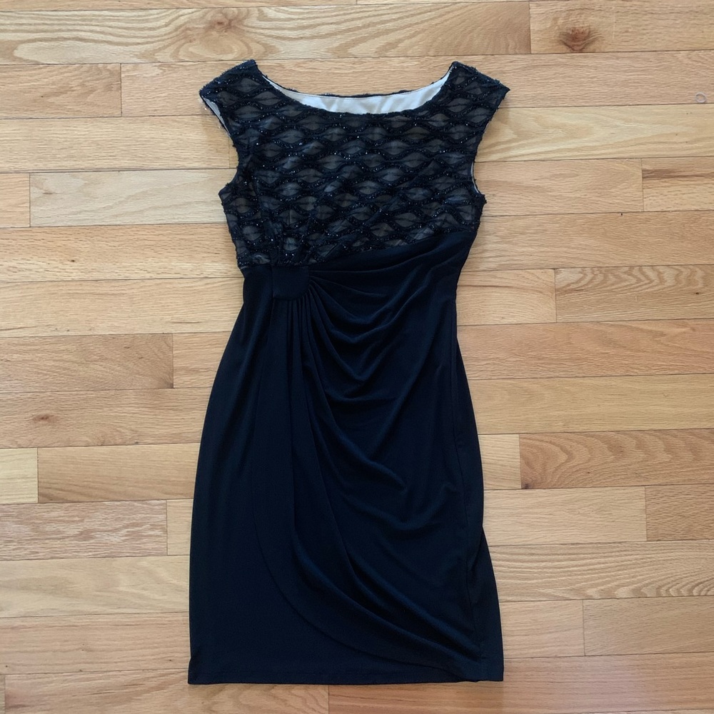 Beautiful semi formal black & nude dress